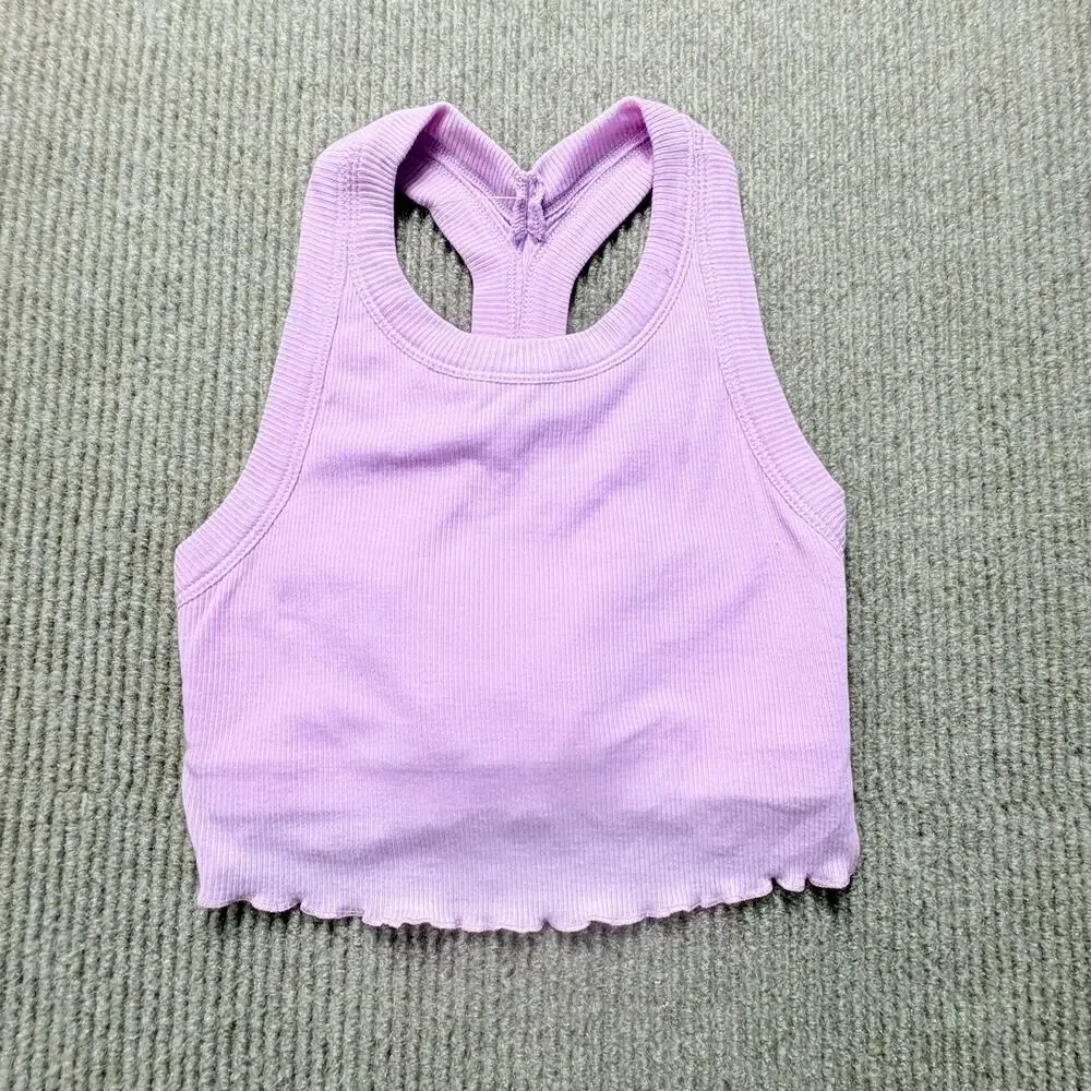 FREE PEOPLE MOVEMENT Feels Like Summer Crop Bright Orchid Purple S - Picture 1 of 3